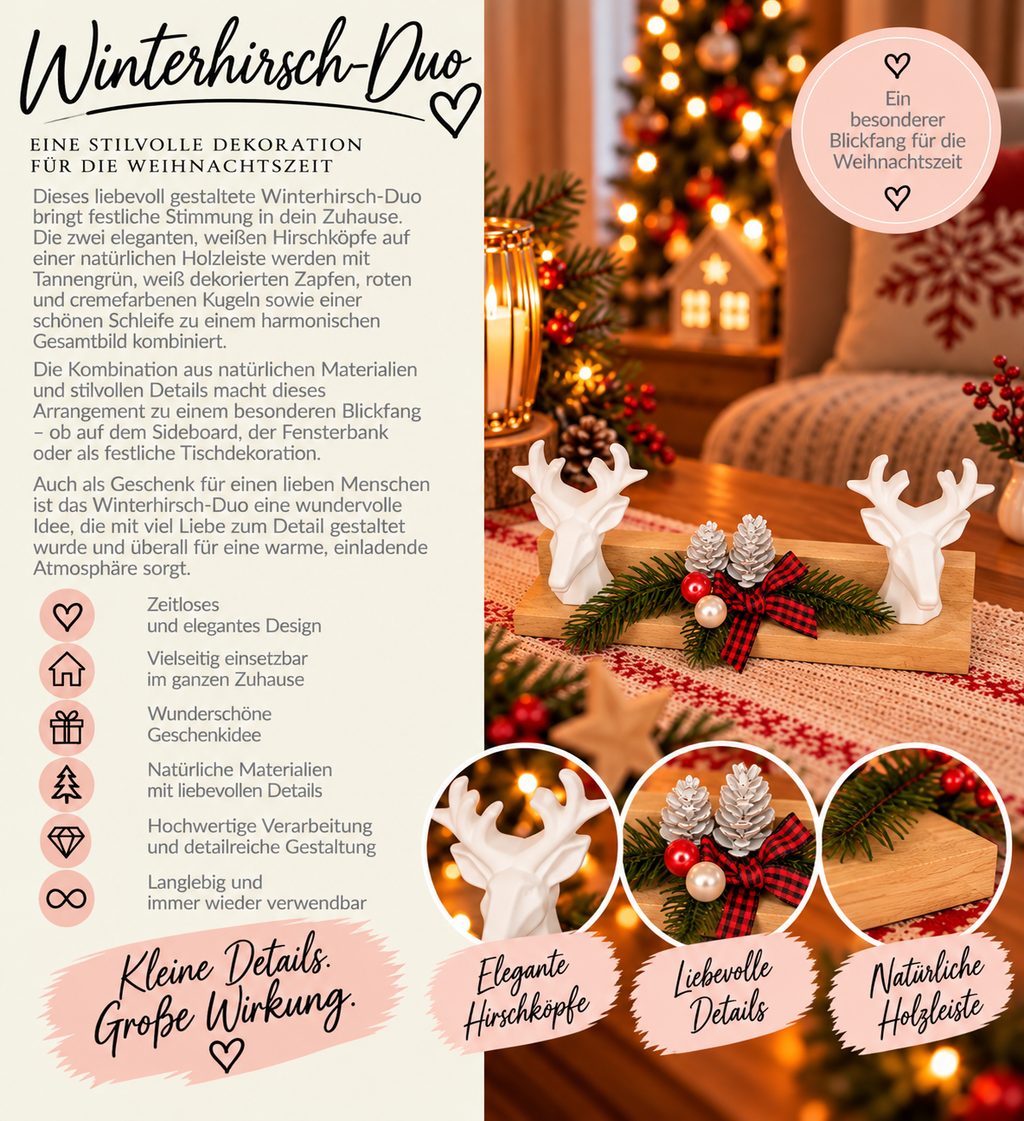 Winterhirsch-Duo