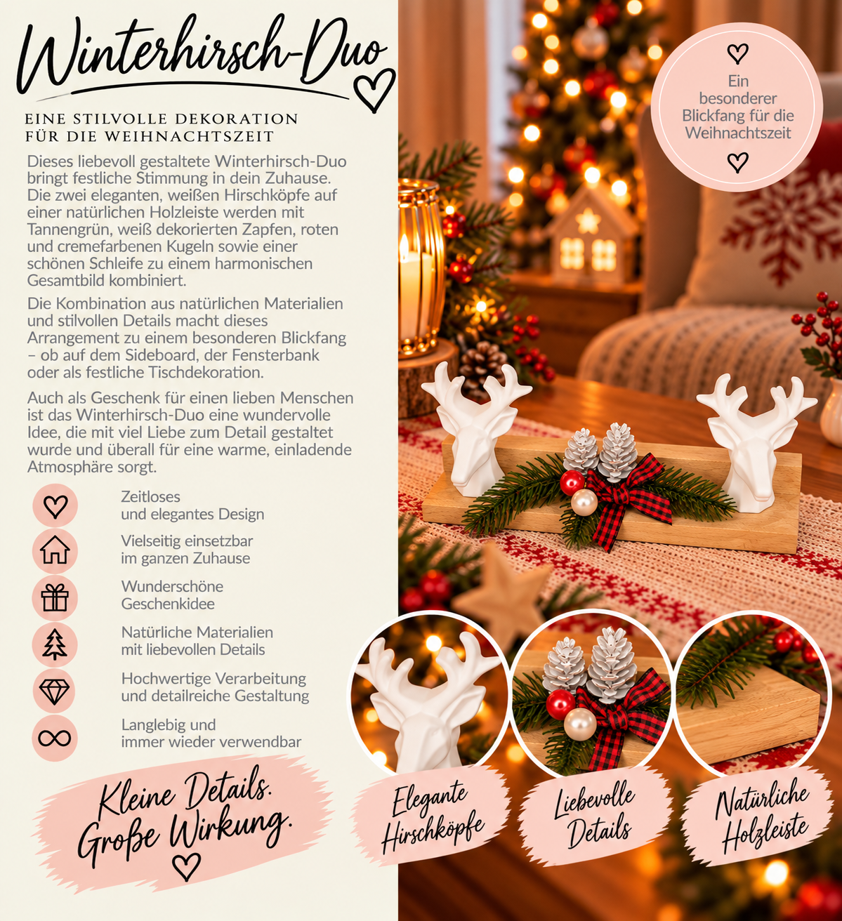 Winterhirsch-Duo