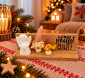 Holz-Dekoaufsteller mit Figur & Trockenblumen