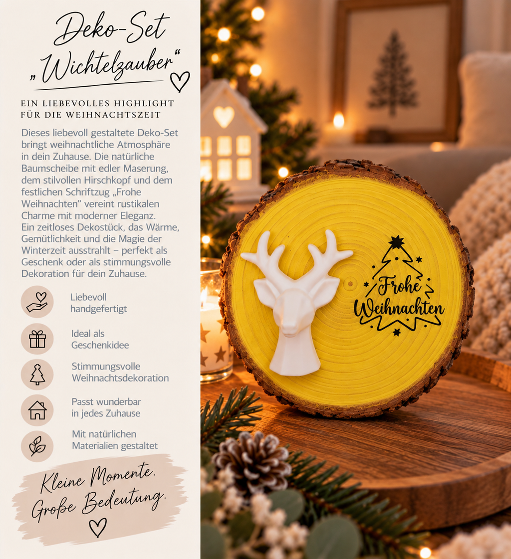🦌 Holzscheibe „Hirschzauber"