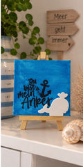 Mini-Leinwand "Du bist mein Anker" (Wal)