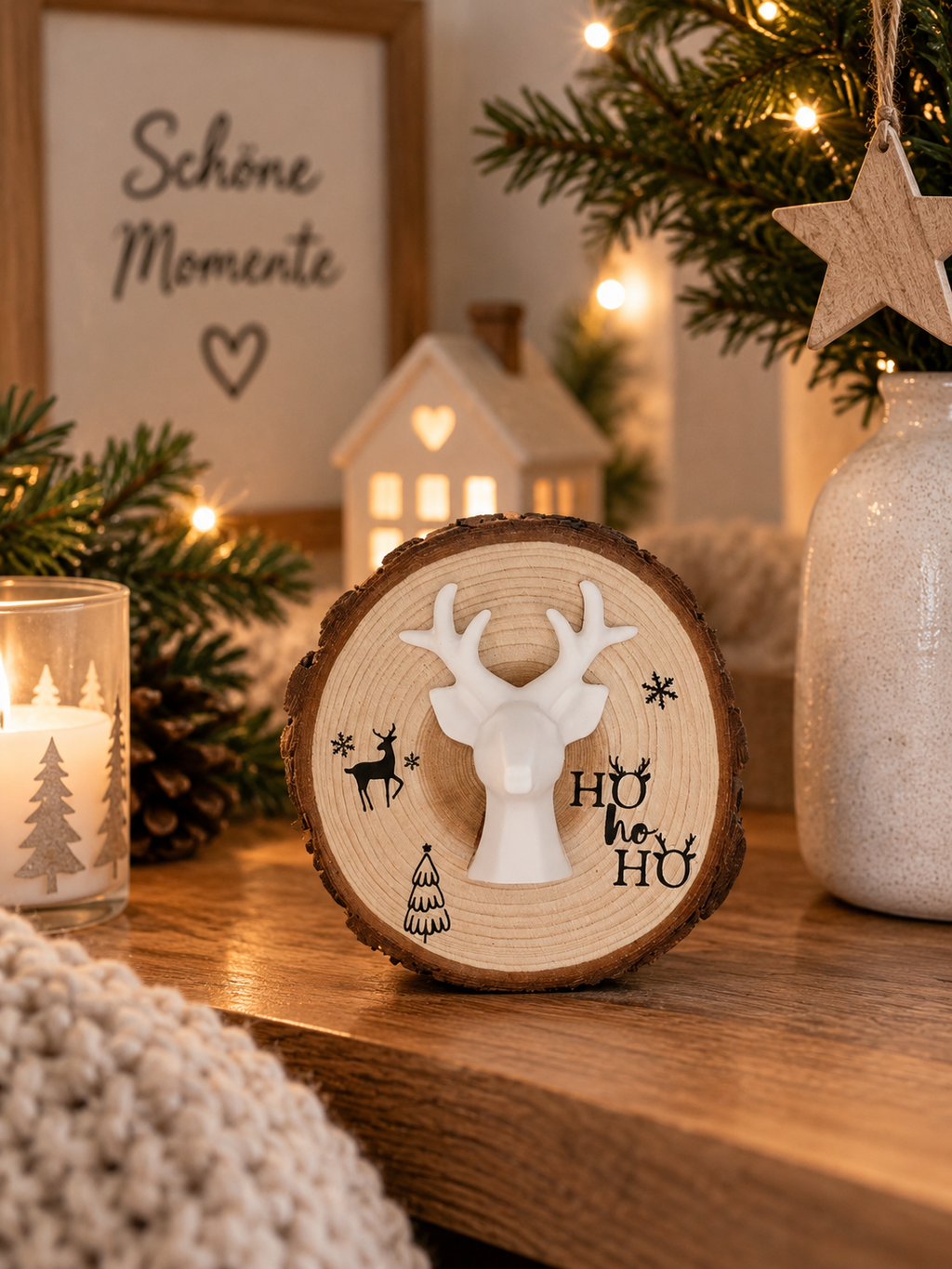 🦌 Holzscheibe „Hirschzauber"