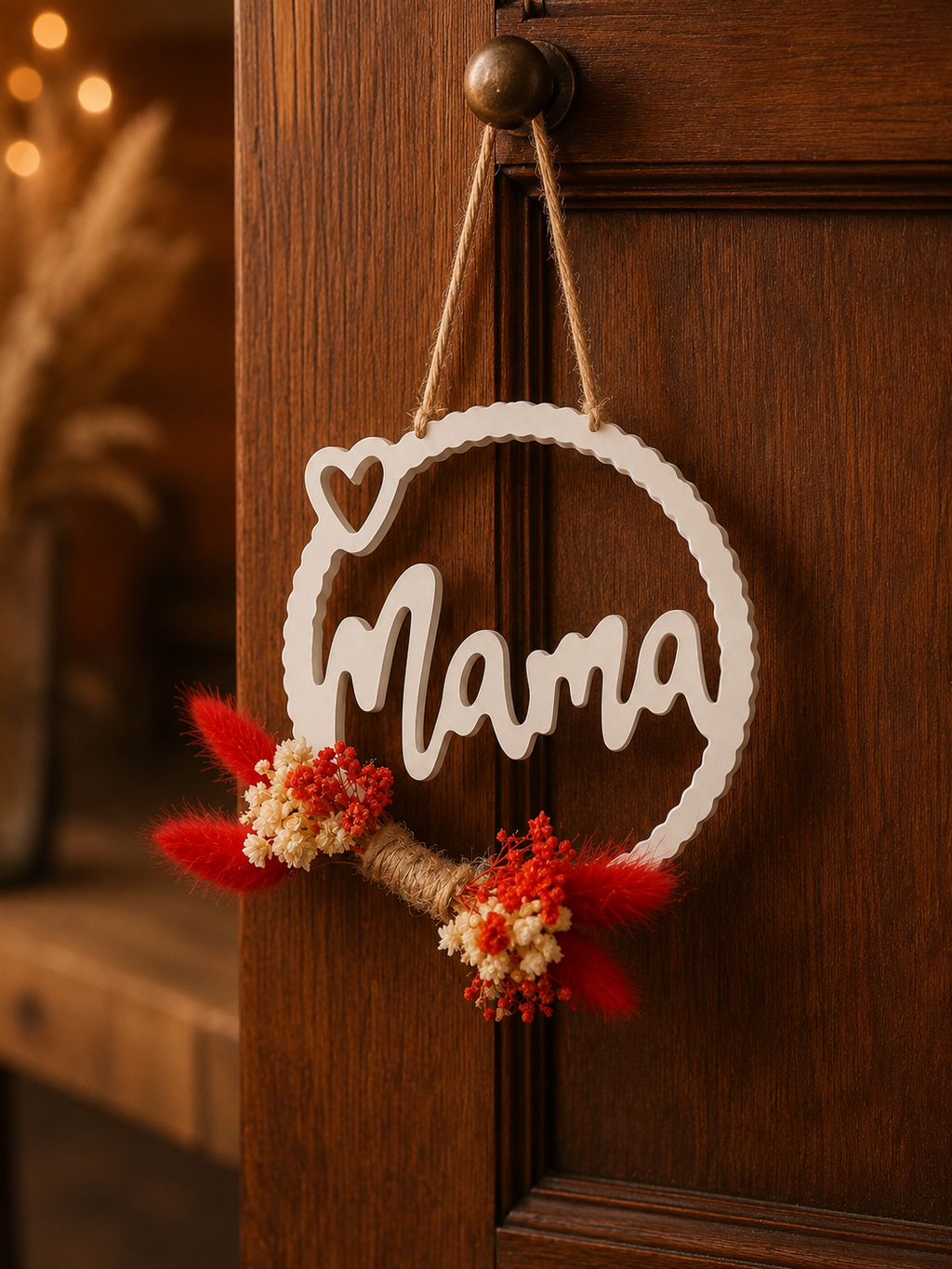 Türkranz „Mama“ mit Trockenblumen