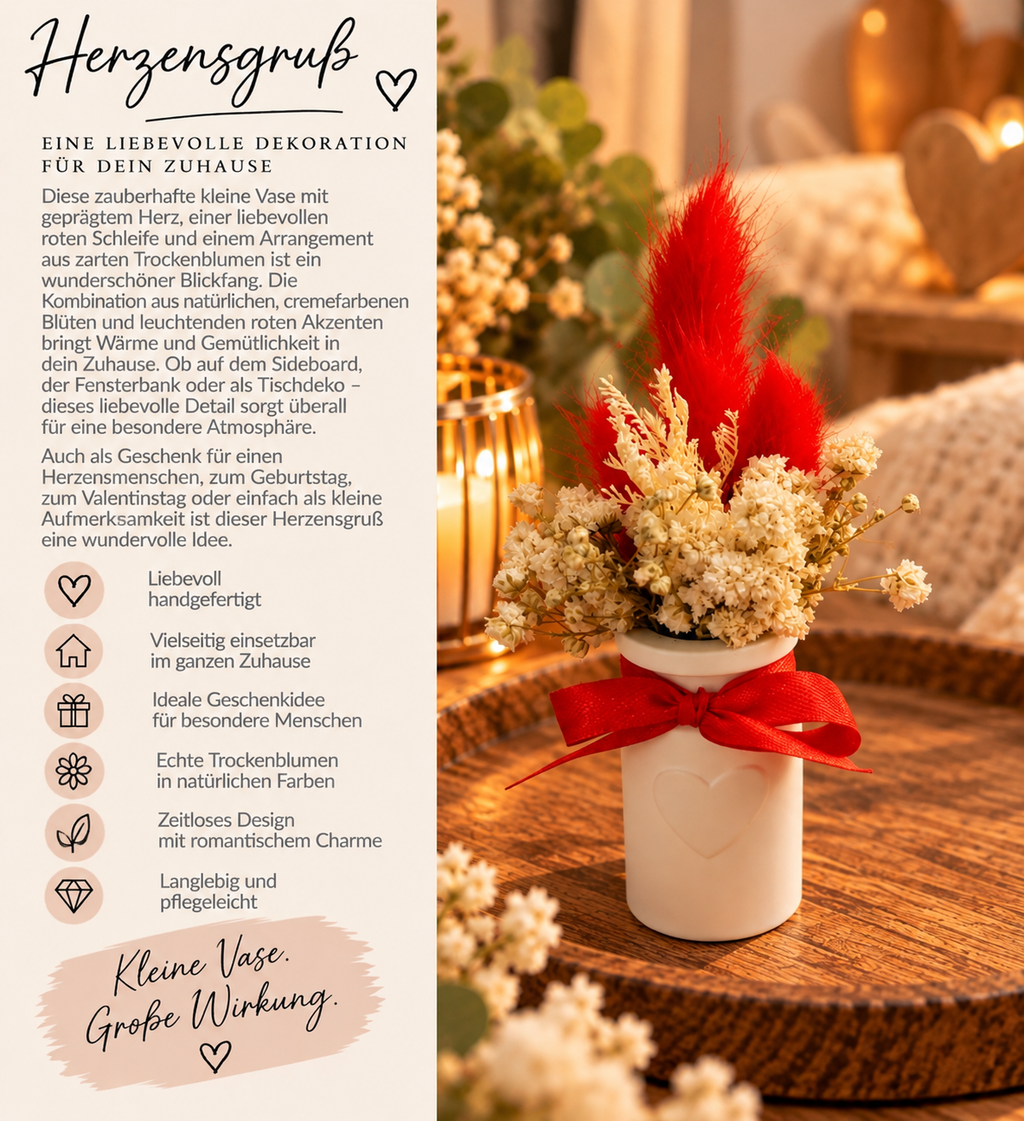 Kleine Vase "Herzensgruß"