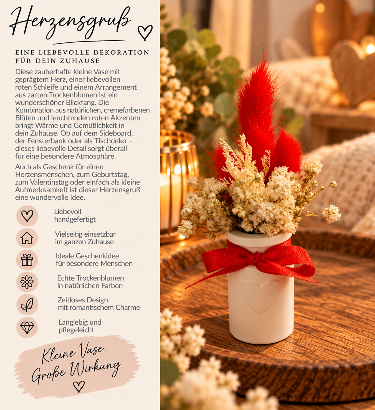 Kleine Vase "Herzensgruß"