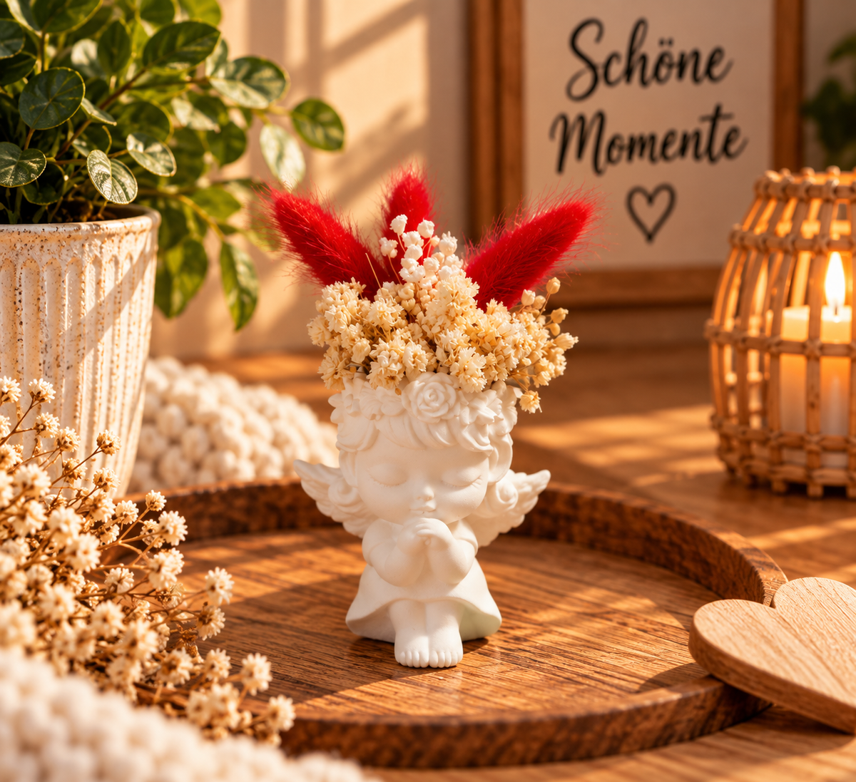 Schutzengel mit Trockenblumen