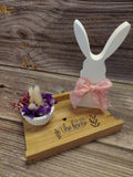 Deko-Set „Von Herzen“ – Osterhase mit Trockenblumen