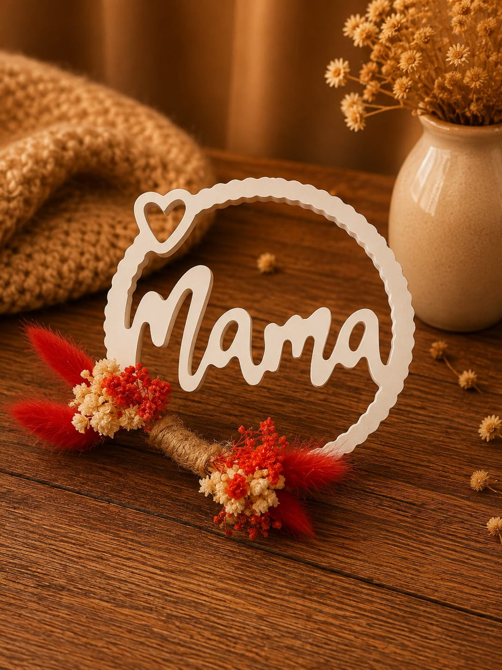 Türkranz „Mama“ mit Trockenblumen