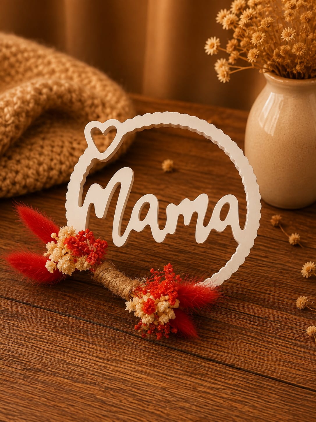 Türkranz „Mama“ mit Trockenblumen
